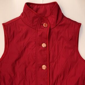 Talbots Petite Red Quilted Women's Vest